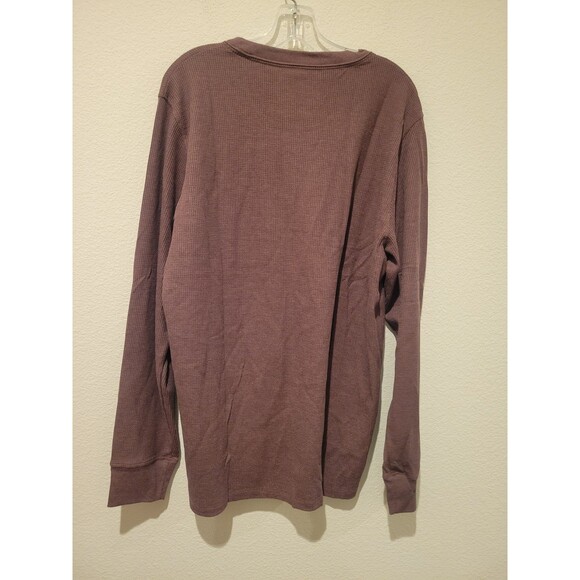 NWT Rhone Waffle Henley Long Sleeve Men's Shirt XLarge Grape Shake Heather Snaps - Picture 4 of 8